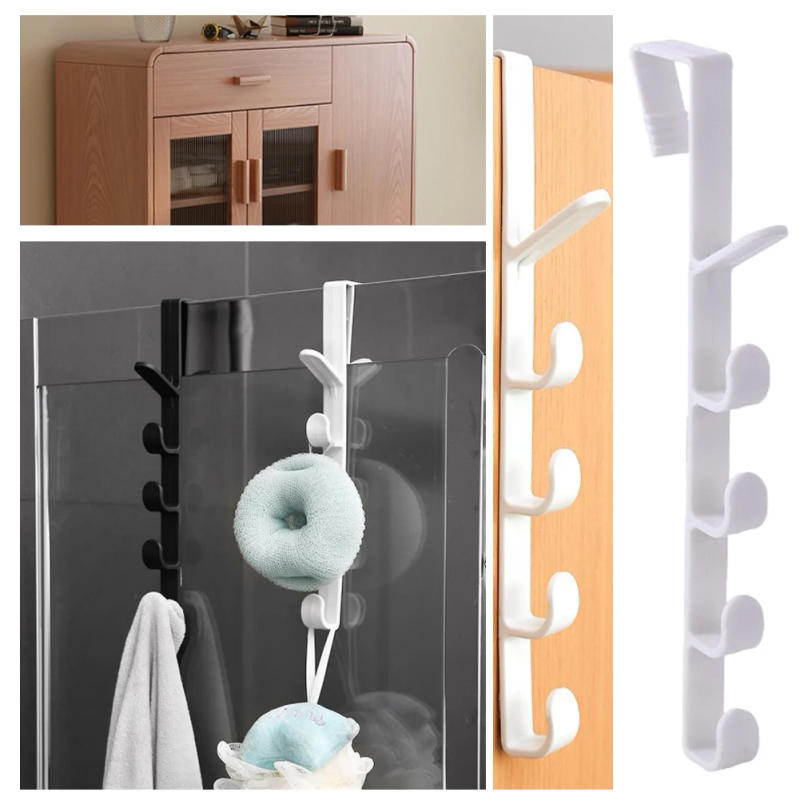 Description Picture 5 of itemHousehold Clothes Hanging Rack Multifunctional Storage Organizer Hook Portable Over The Door Hanger Plastic Bathroom Accessories