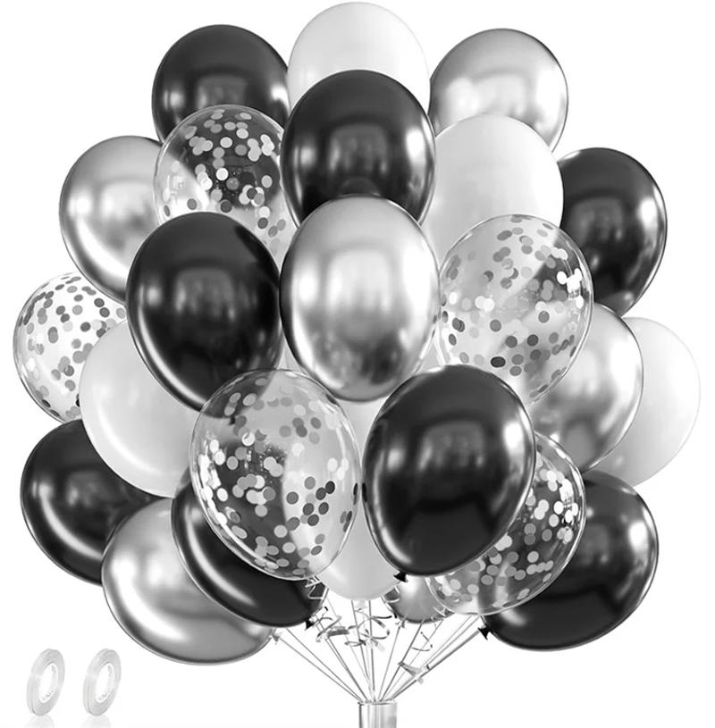 Description Picture 5 of item42pcs 12inch Gold Black White Confetti Latex Balloons Birthday Party Decorations Kids Adult Wedding Graduation Globos Supplies