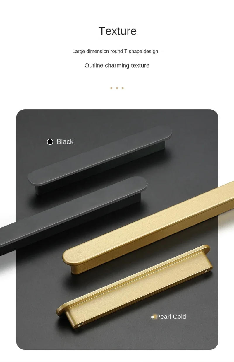 Description Picture 3 of item2 Colors/ Simple Aluminum Alloy Handle Round Cabinet Bookcase Handles Brass Brushed Color Drawer Pull Nordic Furniture Handles