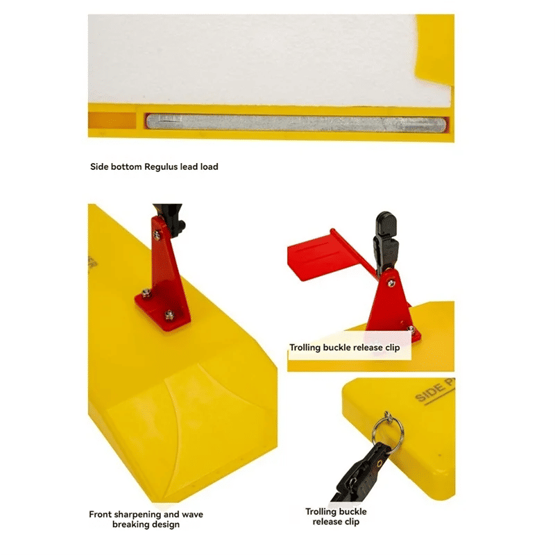 Description Picture 2 of itemBoat Fishing Side Planer Board Inset Planer Board Trolling Board Planer Fishing Tool Fishing Trolling Diving Boardabht