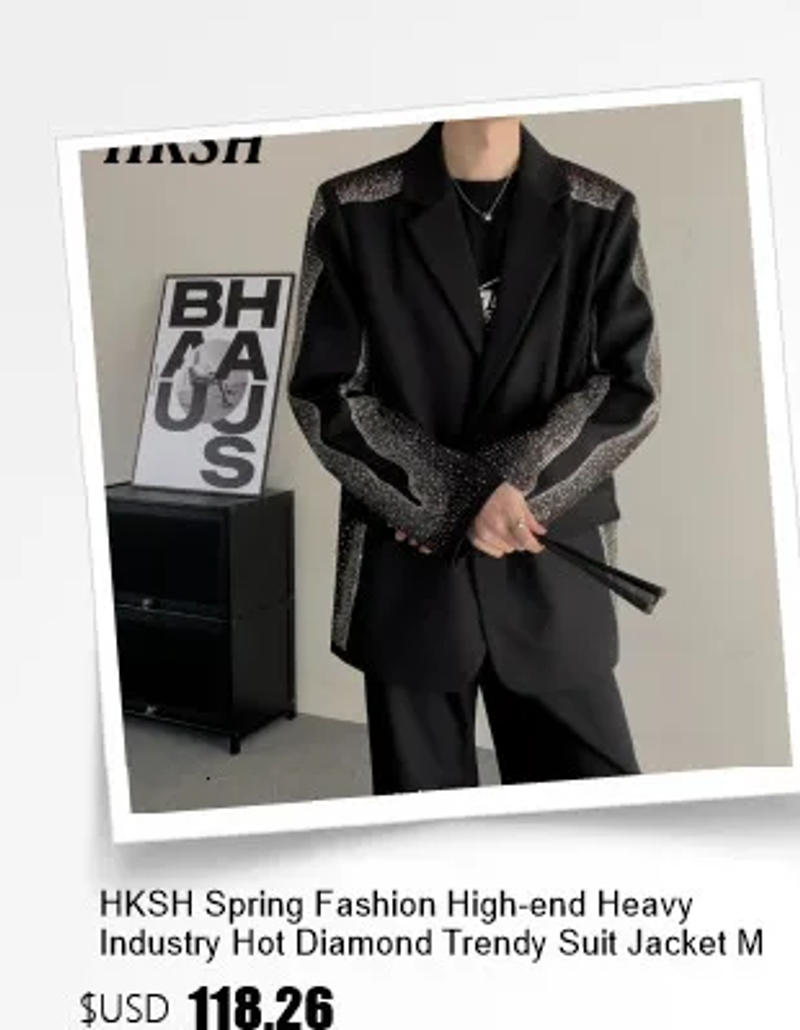 Description Picture 2 of itemHKSH Men's Knitted Cardigan Spring Autumn New Sweater Outerwear Casual Versatile V-neck Stripe Tide Chic Patchwork Korean HK0407