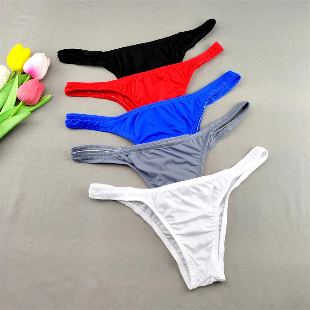 Description Picture 2 of itemErotic Translucent Ice Silk Seamless Mens Underwear Mini Briefs Sexy Soft Bikini Panties 16 Colors