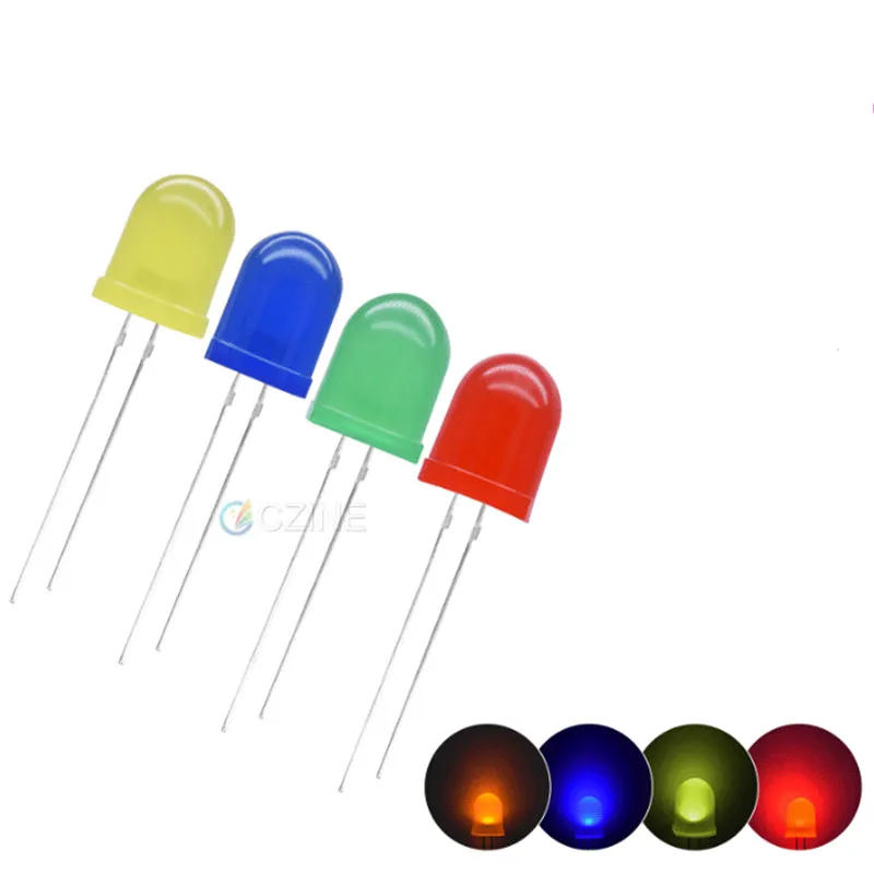 Description Picture 3 of item20PCS F10 10MM LED beads with red hair, red blue, blue-green, green, yellow, yellow, white light, color emitting diode