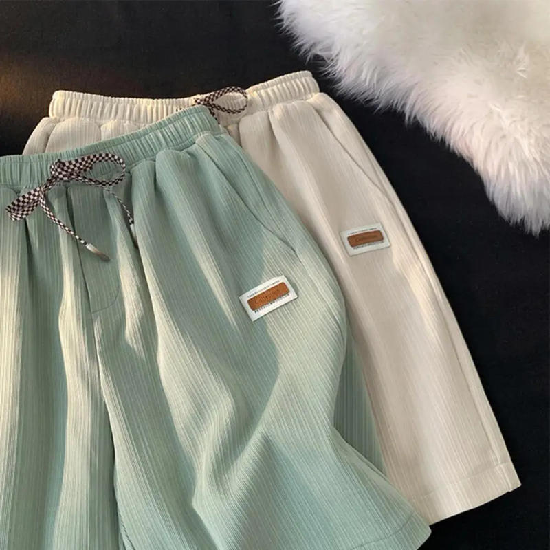 Description Picture 6 of itemMen Summer Shorts Loose Cargo Shorts Sports Knee Length Men Short Pants Elastic Waist Drawstring Pockets Men's Clothing