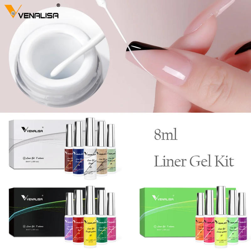Description Picture 4 of item8ml VENALISA Liner Gel White Line French Nail Gel Polish 21 Colors Soak Off UV/LED Painting Gel Beautiful Semi Permanent Varnish