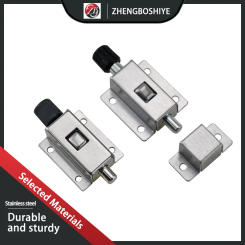Stainless Steel Bolt Lock Door And Window Anti-Theft Spring Automatic Locking Electrical Cabinet Door Buckle Button
