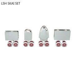 1Pc Shower Room Glass Door Pulley Sliding Door Wheels Rollers Bathroom Track Accessories Kitchen Guide Rail 4 Wheel Pulleys