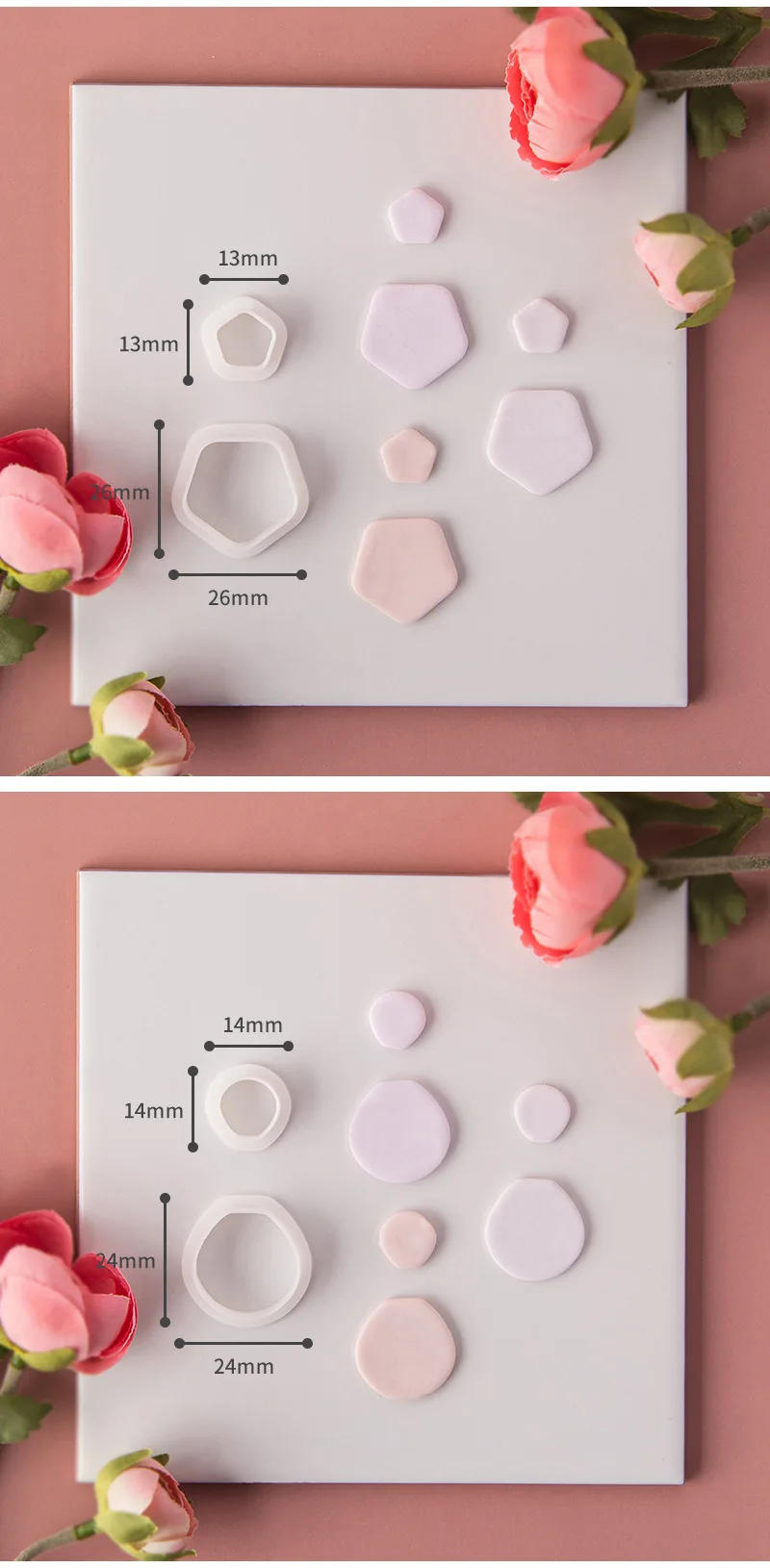 Description Picture 6 of item2Pcs/Set Geometric Shaped Polymer Clay Cutters Mold Creative Graphics DIY Earring Pendant Jewelry Modeling Cutting Die Hand Tool