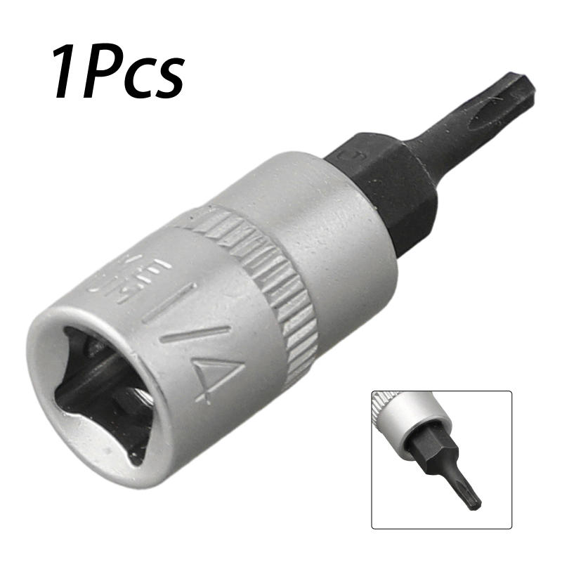 Description Picture 6 of item1pc Torx Bit Sockets T8 T15 T20 T25 T27 T30 T40 1/4" Drive Socket Ratchet Socket Wrench S-2 Steel CR V Extension Rod