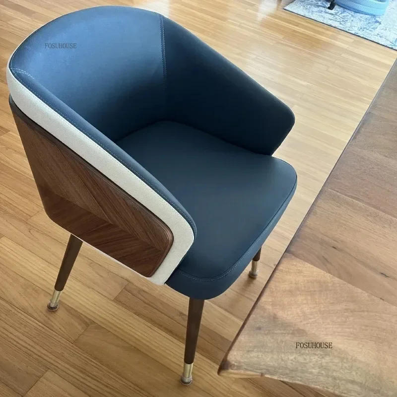 Description Picture 5 of itemMinimalist Luxury Dining Chairs Wooden Backrest Armchair High Quality Modern Lounge Chair Comfortable Kitchen Furniture Fr