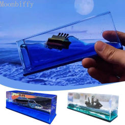 Titanic Fluid Drift Bottle Cruise Ship Decoration Fluid Floating Decoration Hourglass Decoration Decompression Desk Ornament