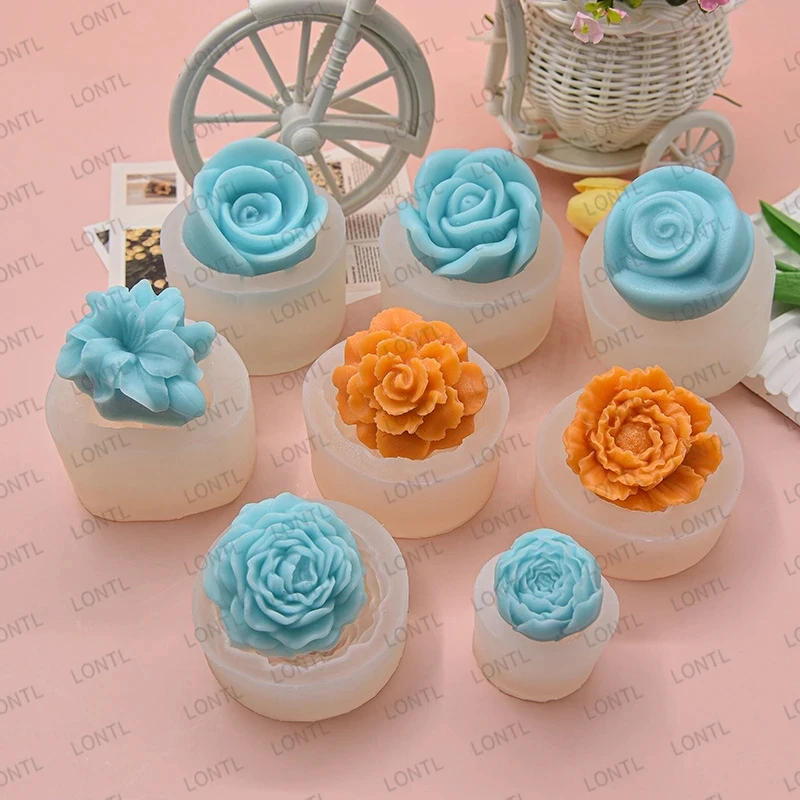 Description Picture 5 of itemNew 3D Flowers Silicone Mold DIY Rose Flower Candle Making Kit Handmade Soap Plaster Chocolate Ice Cake Decorating Baking Tools