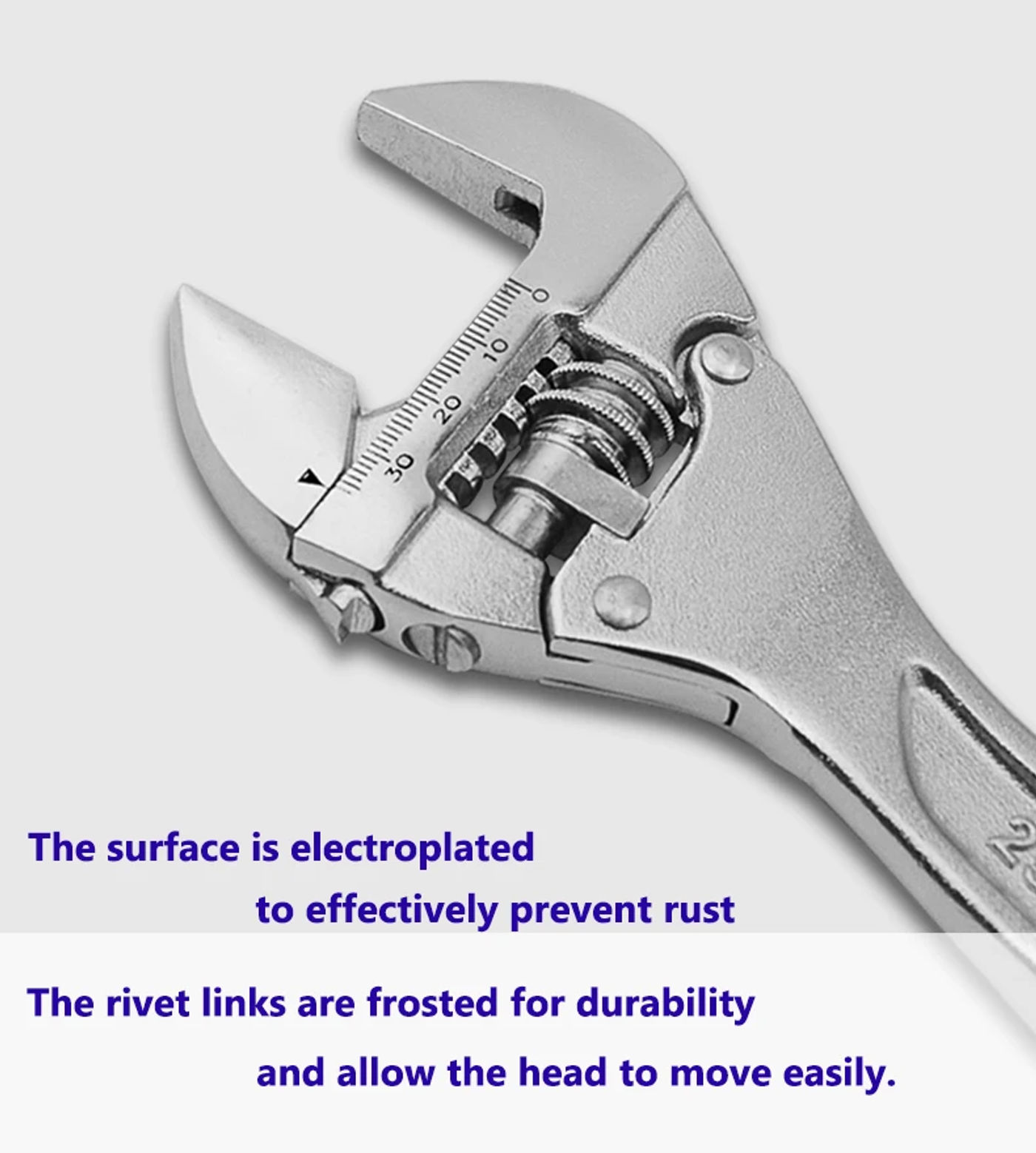 Description Picture 5 of item1Pc Ratchet Adjustable Wrench 8 Inch 10 Inch Monkey Spanner Snap Grip Nut Key Large Opening Wrench Household Repair Multi Tools