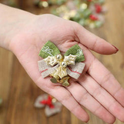Christmas Linen Bell Small Bow Ornament Christmas Tree Decoration Bell Pendant Scene Decoration Ornament Accessories