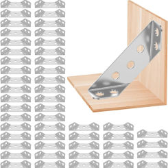 Hardware Stainless Steel Universal Furniture Corner Connector Corner Brace with Screws Heavy Duty Angle Shelf Brackets for Wood