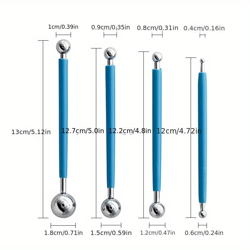 Description Picture 3 of item10 Piece Dotting Tools Ball Styluses for Rock Painting, Pottery Clay Modeling Embossing Art