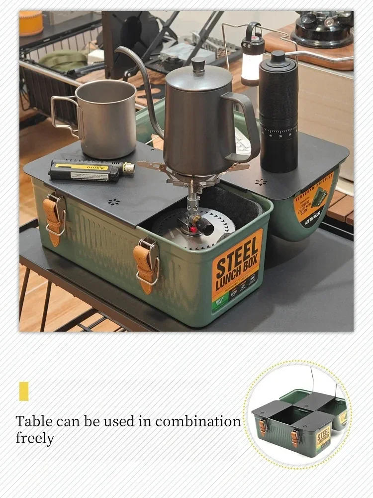 Description Picture 3 of itemFolding Table Top Aluminum Alloy Table Board Plate Mini Shelf Table Board Felt Lining For Stanley Lunch Box 9.4L Camping Gear