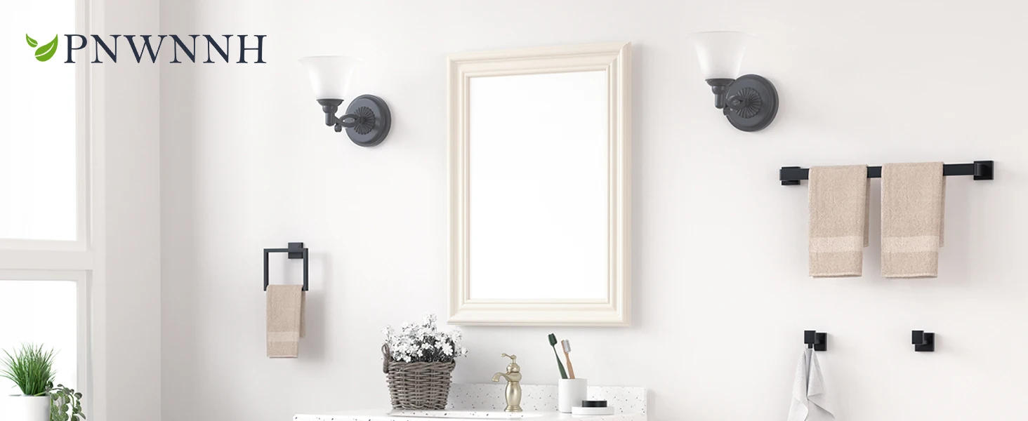 Description Picture 4 of item10-Pieces Matte Black Bathroom Accessories Set, 23.6 Inch Bath Towel Bar Set, SUS 304 Stainless Steel Bathroom Hardware Set