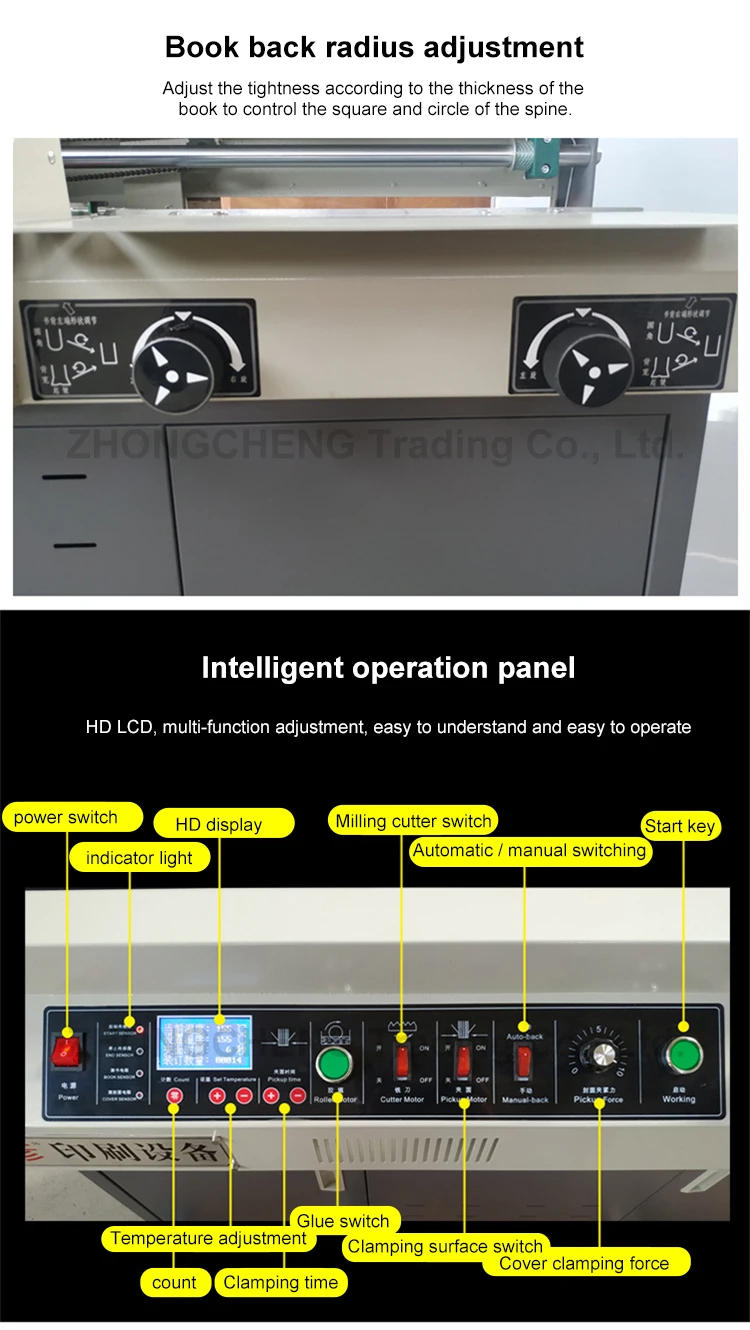Description Picture 4 of itemA400F Intelligent Hot Melt Binding Machine A4 Wireless Binding Machine Book Tender Vertical Binder