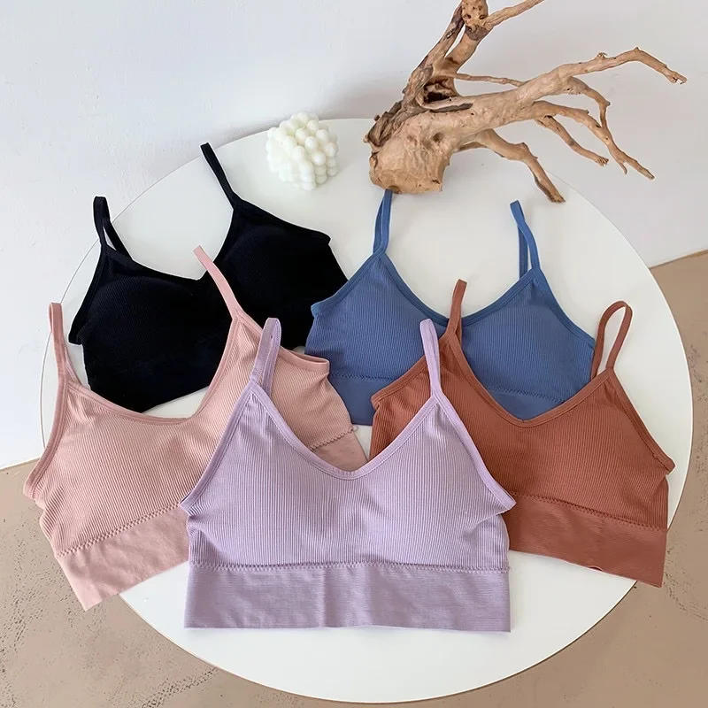 Description Picture 3 of itemWomen's Top Summer Crop Tops Seamless Fitness Underwear Female Tanks Sexy Lingerie Fashion Sports V Back Padded Camisole
