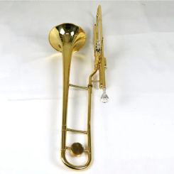 High Bb Piston Trombone Musical Instruments Yellow Brass Body Lacquer Finish with Case Mouthpiece