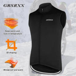 GRSRXX Winter Thermal Cycling Jacket MTB Bike Coat Bicycle Clothing Sleeveless Cycling Jerseys Ciclismo Jackets Men Women