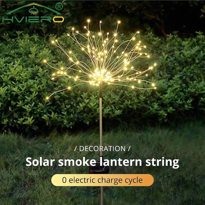 Description Picture 3 of item150LED Solar Outdoor Light Waterproof Fireworks for Garden Park Villa Christmas Wedding Decoration Holiday Atmosphere Night Lamp