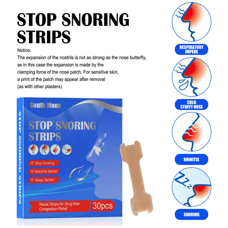 Description Picture 3 of item10/90PCS Breath Nasal Strips Right Aid Stop Anti Snoring Nose Patch Good Sleeping Patch Product Easier Breath Sleep Aid Decive