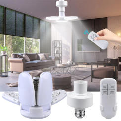 E27 LED Bulb 28W Fan Shape LED Lamp Foldable 220V 110V Light Bulbs For Home Living Room Warehouse Garage Ceiling Light