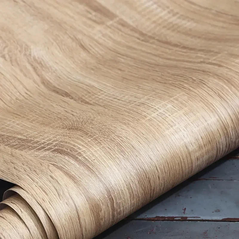 Description Picture 3 of itemWood Planks Grain Retro Faux Wood Wallpaper Roll Waterproof PVC Self Adhesive Wall Stickers Removable Vinyl Restaurant Wallpaper