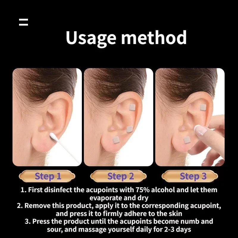 Description Picture 4 of item100-200pcs Ear Care Seeds Acupuncture Auricular Disposable Ear Stickers Massage Therapy Needle Patch Auricular Auriculotherapy