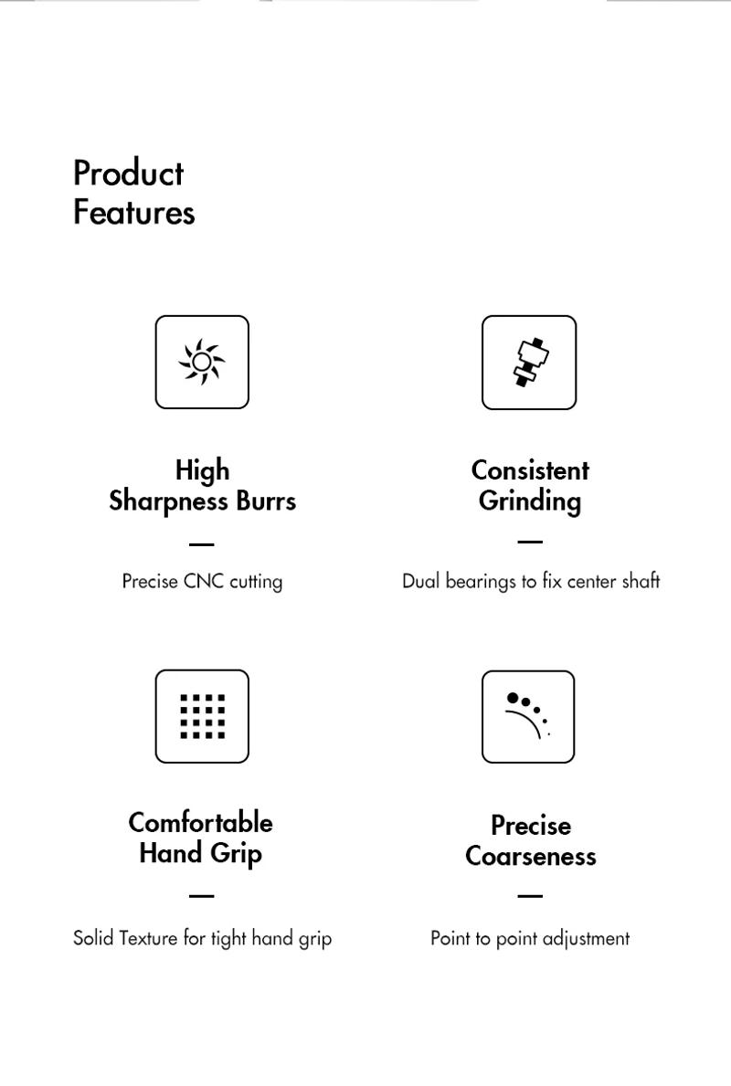 Description Picture 3 of itemTIMEMORE Store Chestnut C3ESP Manual Coffee Grinder Capacity 25g Hand Adjustable Steel Core Burr Send Cleaning Brush