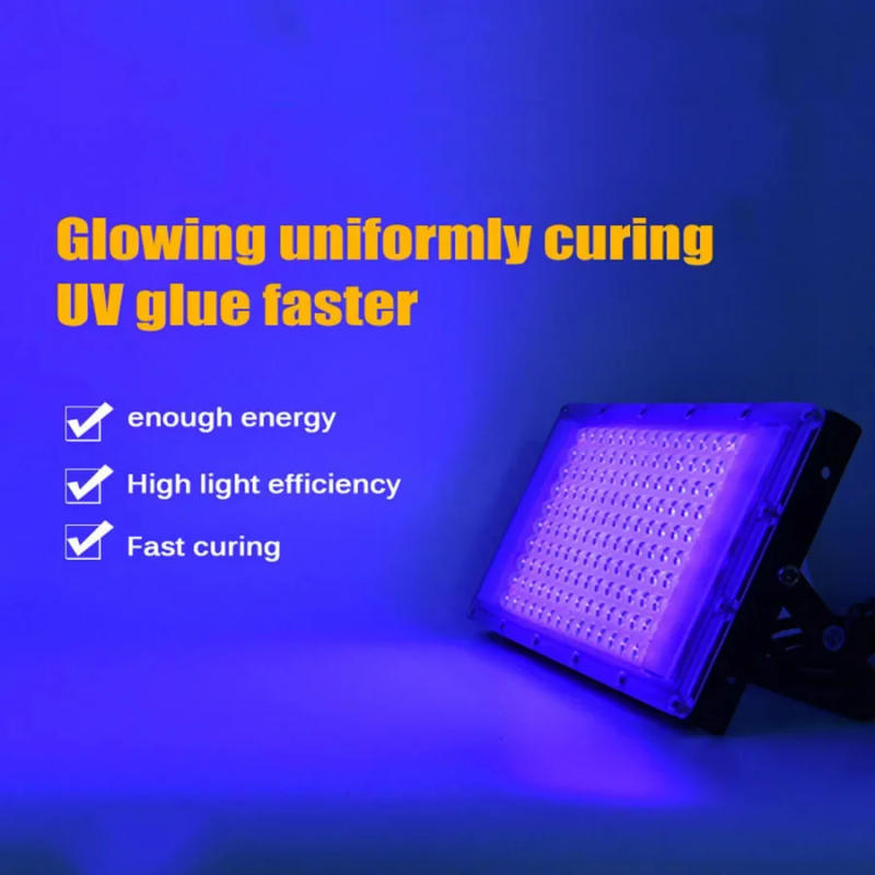Description Picture 6 of item50/100/200/300W LED UV Floodlight 395nm Waterproof UV Curing Ultraviolet Lamp with Plug for Glow Party Stage Dance Wedding Decor