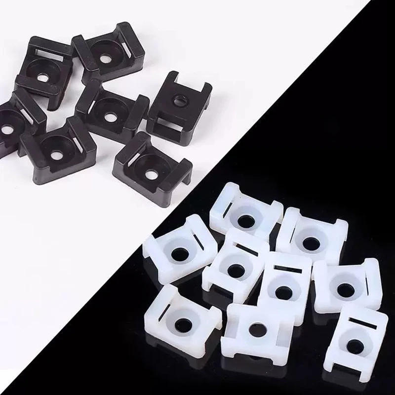 Description Picture 6 of item10PCS Black White Cable Tie Mounts Seat STM Plastic Insulation Fixed Seat Data Line Winder Wire Buddle Saddle Type Holder