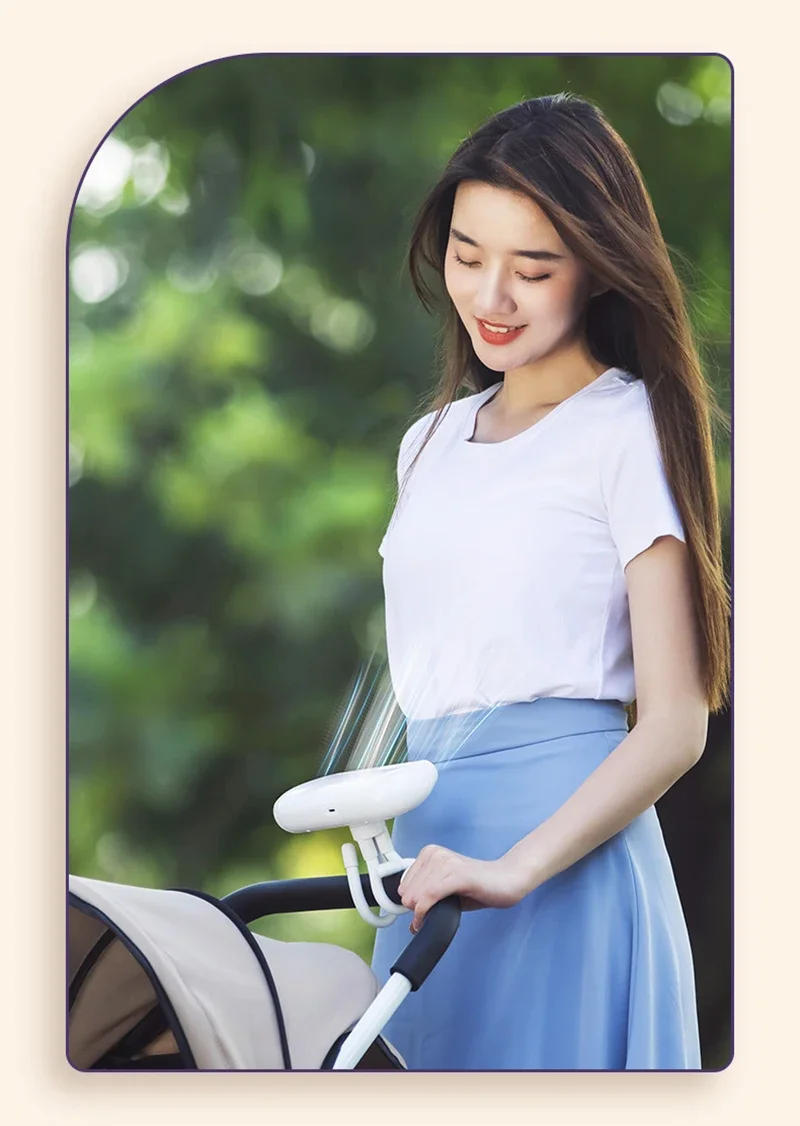 Description Picture 5 of item2400mAh Baby Stroller Fan Summer Portable Rechargeable Fan for Cart Handheld USB Bladeless Fan Stroller Accessories Kids Gifts