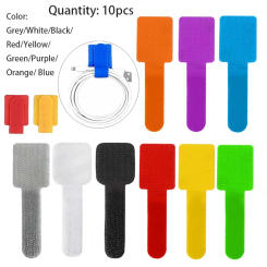 10pcs Reusable Cable Ties Fastening Wire Organizer Cord Rope Holder Self Adhesive Adjustable Cord Organizer Straps Desk Manageme