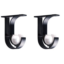 2pcs Window Drapery Ceiling Hanging Holder Wall Curtain Rod Bracket Set