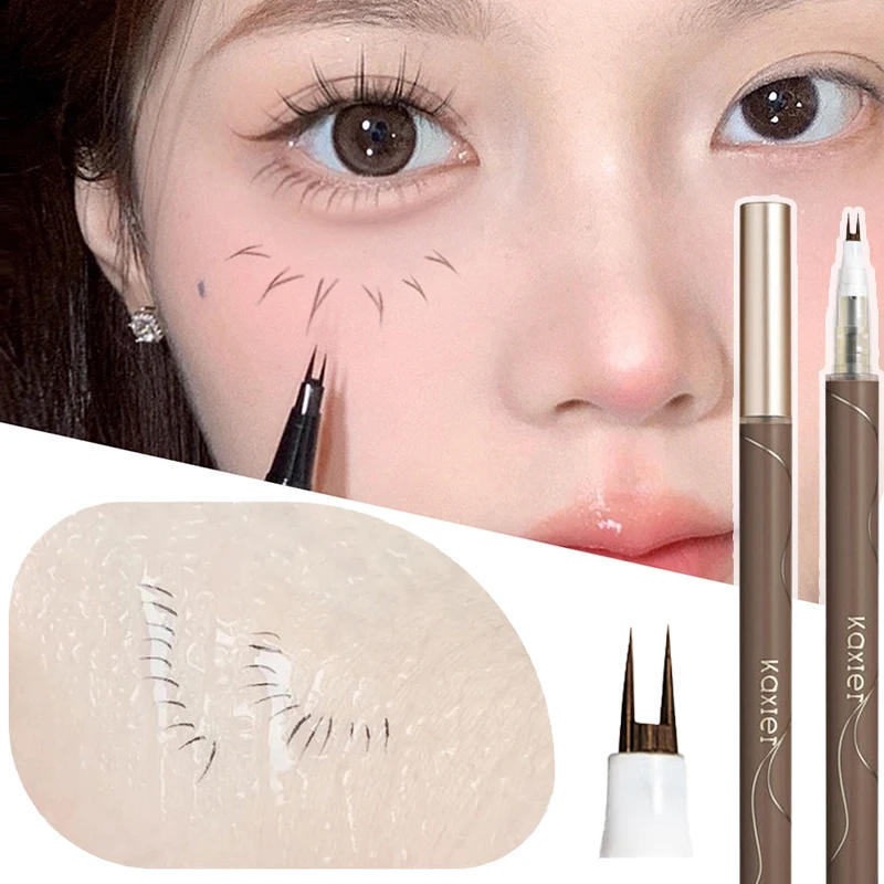 Description Picture 2 of itemUltra-thin 2 Fork Tip Liquid Eyeliner Double Forked Tip Lower eyelash Pen Makeup Smooth Eye Liner 2Point Eyebrow Pencil Cosmetic