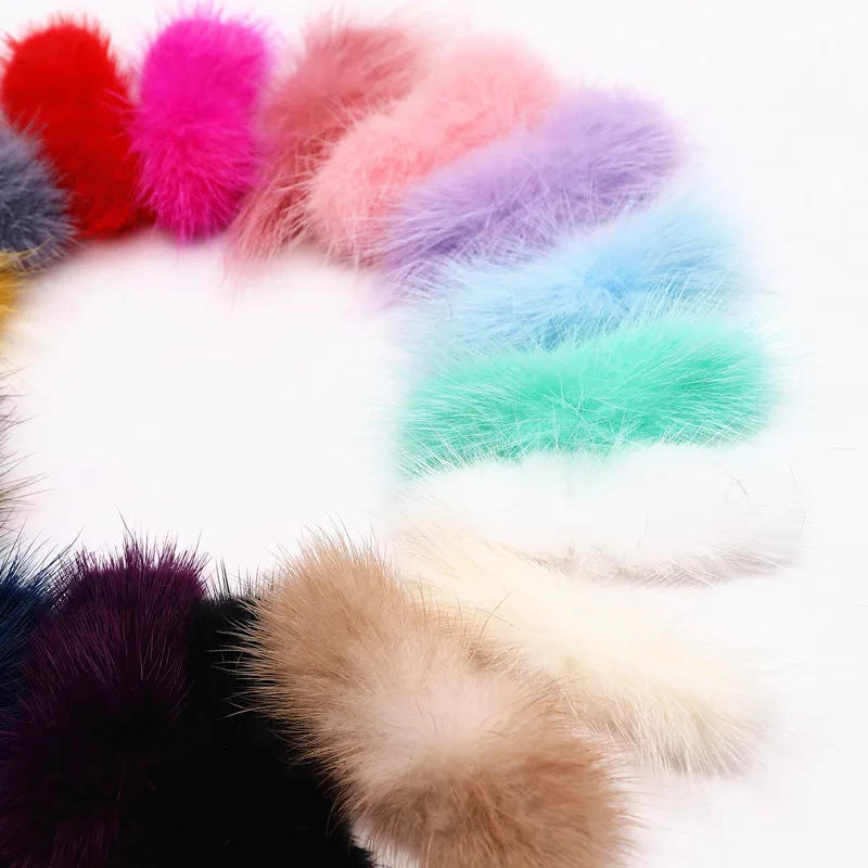 Description Picture 6 of itemReal Natural Mink Fur Pompon Fluffy Bowknot Fur Diy Pom Poms Bow Tie for Ring Keychain Hat Headwear Craft Material