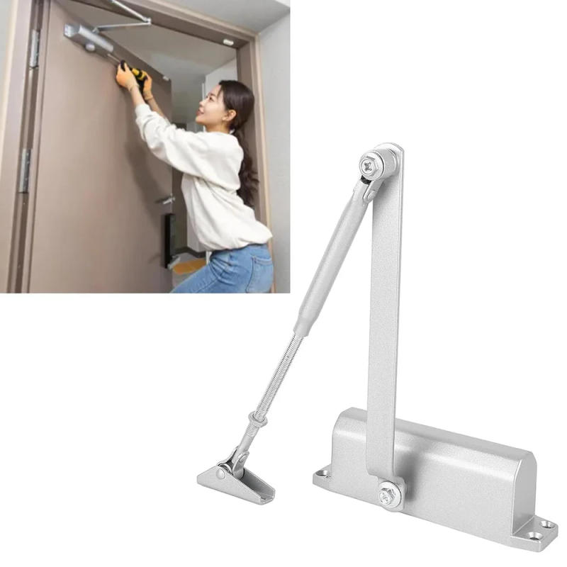 Description Picture 4 of itemAutomatic Door Closer Spring Hydraulic Buffer Metal Concealed Gate Closer Adjustable Speed Door Mute Closing 15 to 30KG