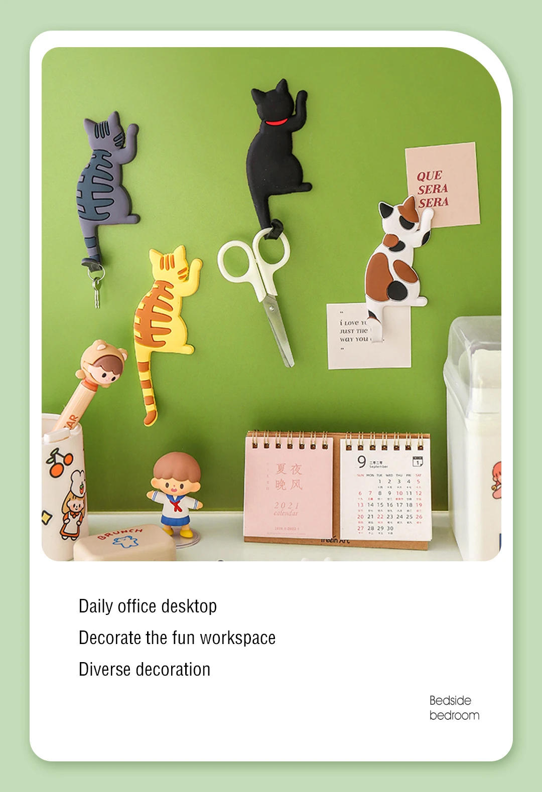 Description Picture 5 of itemFridge Magnet Hook strong magnetic hook traceless removable Japanese creative cartoon cat tail refrigerator sticker hook