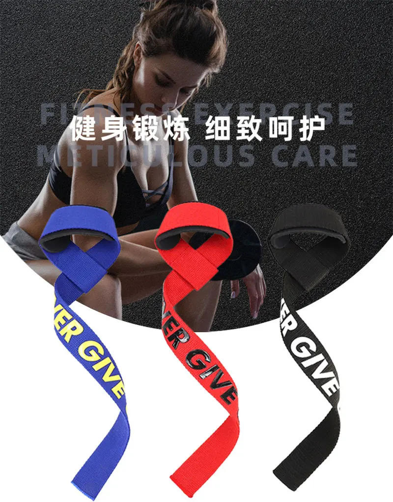 Description Picture 2 of item1 Pair Gym Sports Fitness Wrist Band Anti-slip Pull Up Weight Lifting Training Silicone Wrist Band Hard Pull Grip Power Strap