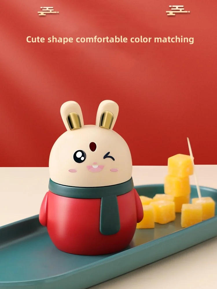 Description Picture 5 of itemCute Rabbit Toothpick Box Toothpick Dispenser Ceative Push Press Type Toothpick Jar Holder Household Convenient Gift Home Gadget