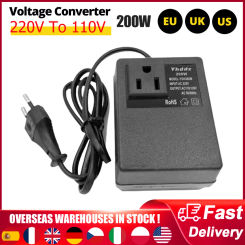 220V To 110V Voltage Converter EU/US/UK Plug Inverter 200W Transformer Step Down Transformer Voltage Converter Travel Adapter