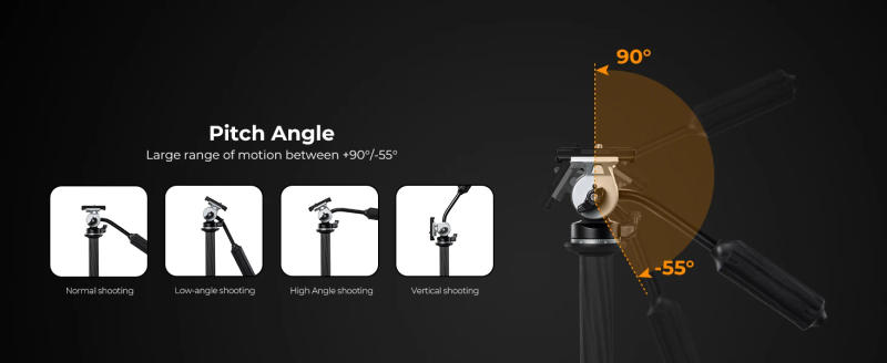 Description Picture 5 of itemK&F Concept Professional Tripod Head Hydraulic Head 6.6lbs/3kg Load with Quick Release Plate for DSLR Cameras Mirrorless Cameras