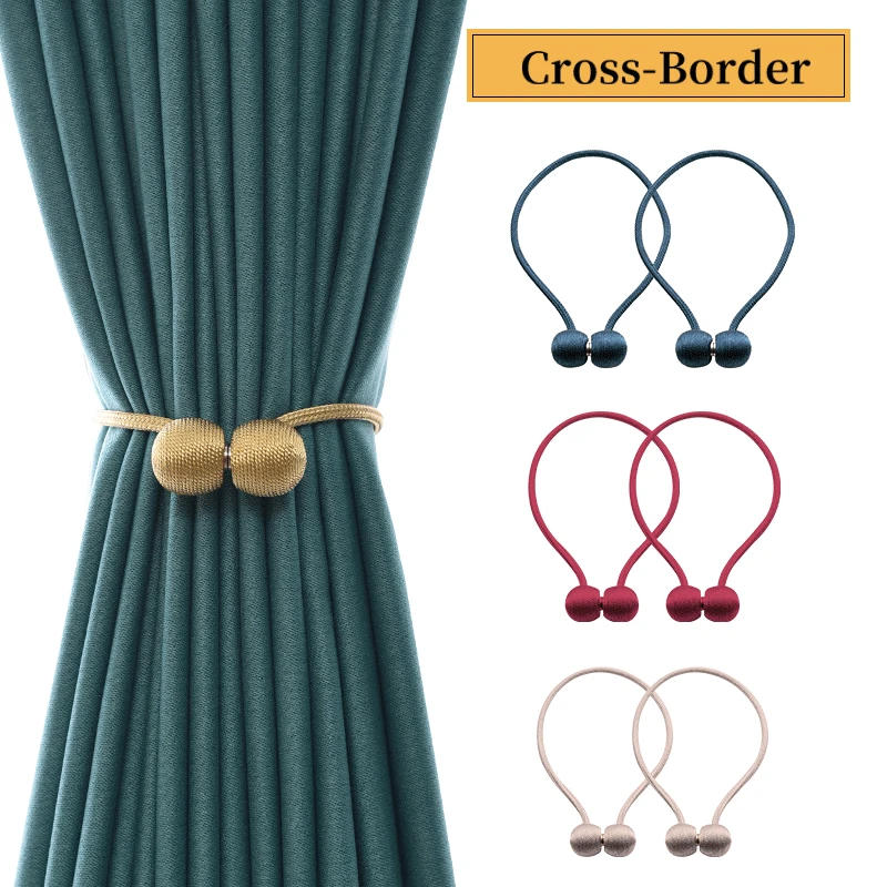 Description Picture 2 of item1/2Pcs Magnetic Curtain Clip Pearl Ball Curtains Holder Tieback Home Decor Hanging Ball Buckle Tie Back Room Accessories