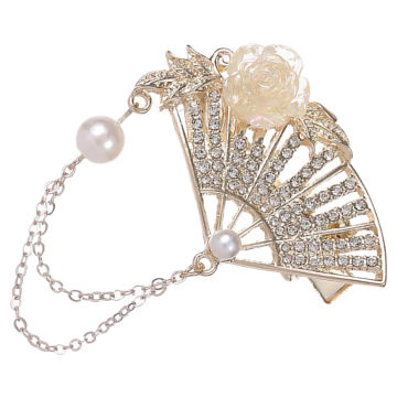 Metal Hair Clip Fan Shaped Barrette Chinese Hair Clip Traditional Tassel Hair Accessory