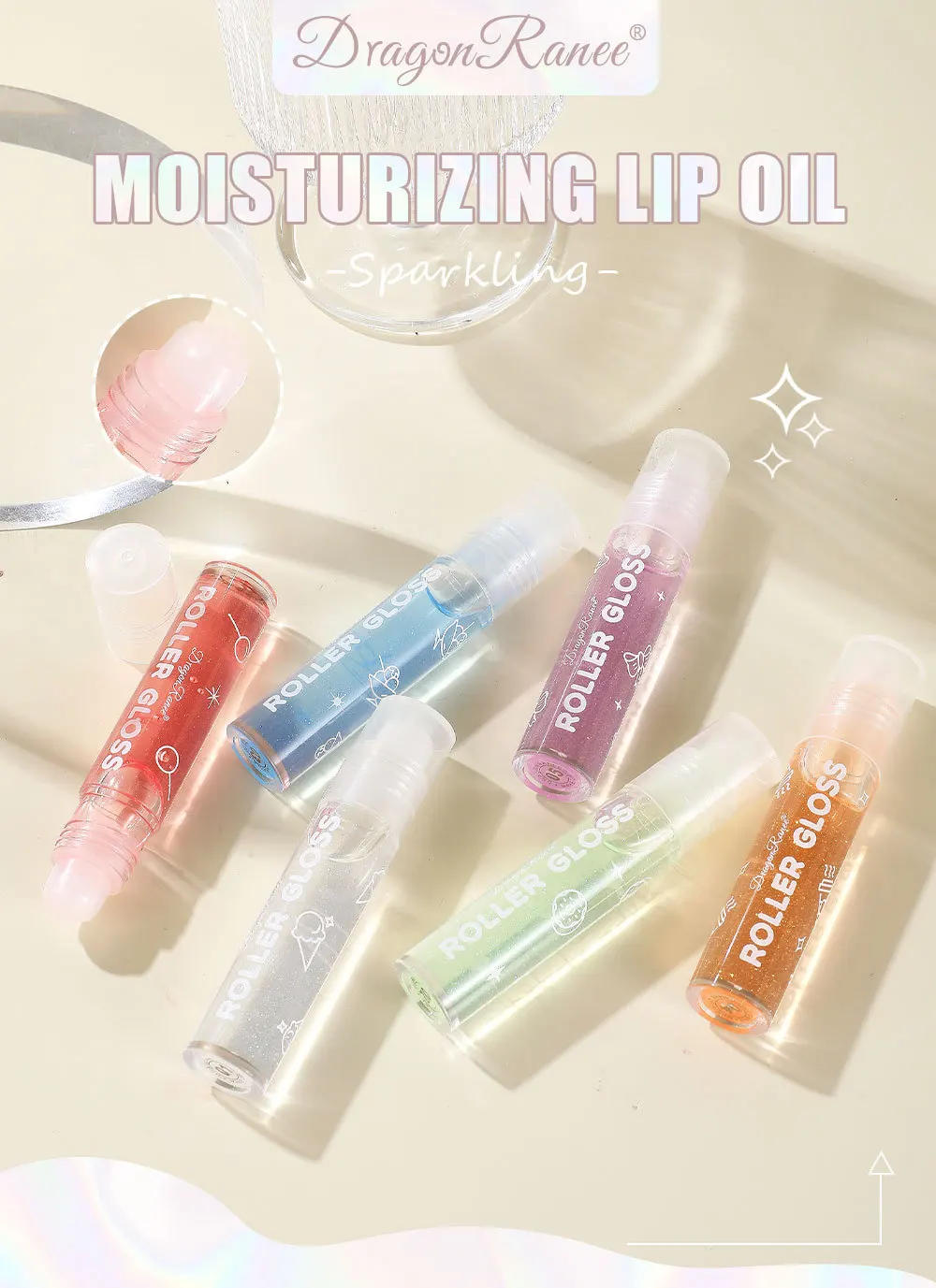 Description Picture 2 of itemMoisturizing Transparent Pearlescent Lip Oil Mirror Water Lip Gloss Blue Fine Shimmer Liquid Lipstick Makeup Non-sticky Lip Care