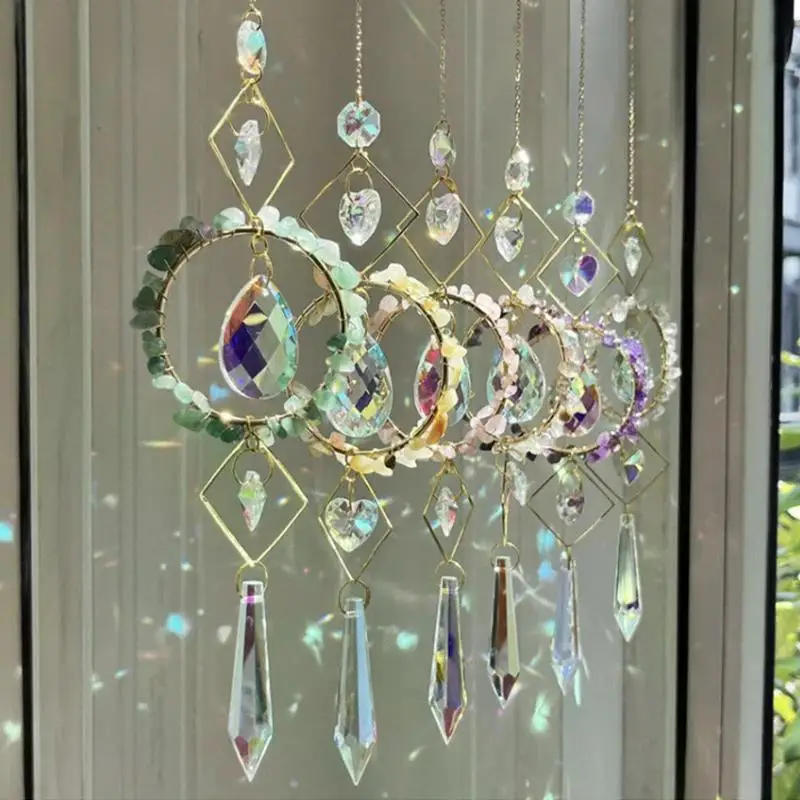 Description Picture 5 of itemCrystal Prism Suncatcher Glass Prism Light Catching Rainbow Maker Curtain Pendant  Wind Chimes Living Room Window Craft Decor