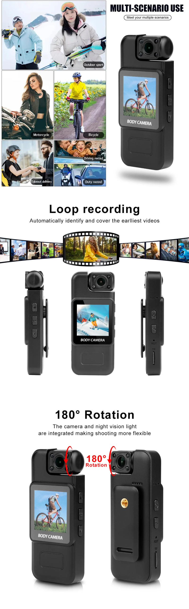 Description Picture 3 of item4K HD WiFi Mini Camera Portable Digital Video Recorder Police Body Cam Infrared Night Vision Sports DV DVR 1080P Small Camcorder